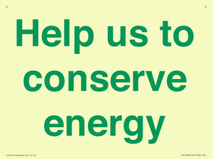 Help us to conserve energy 